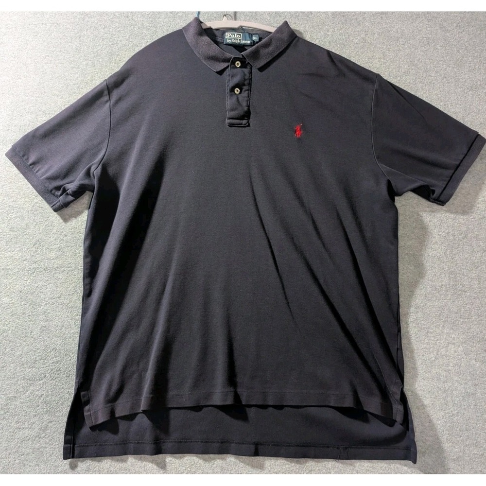 VTG Polo‎ Ralph Lauren Polo Shirt XL Made in Hong Kong Navy Red Logo